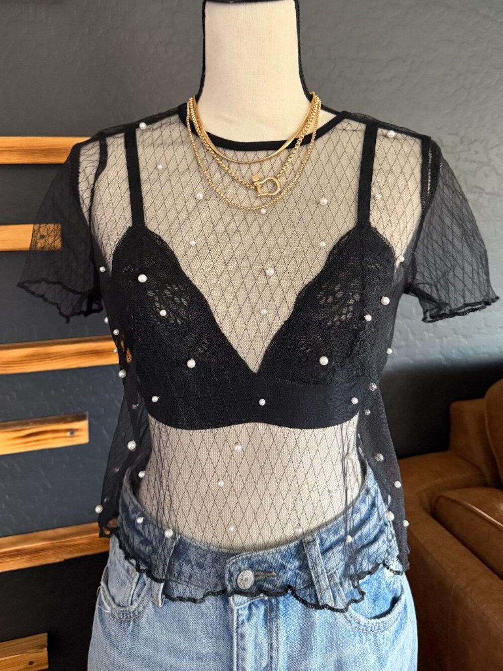 Sheer Pearl Short Tee
